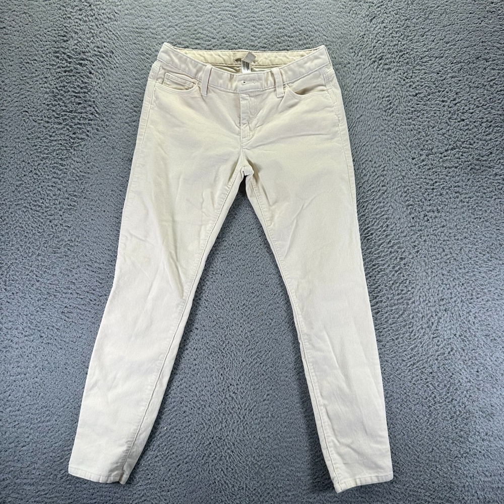 Banana Republic Pant Women's 27x28 Beige Cotton Corduroy Chino Preppy Stretch
